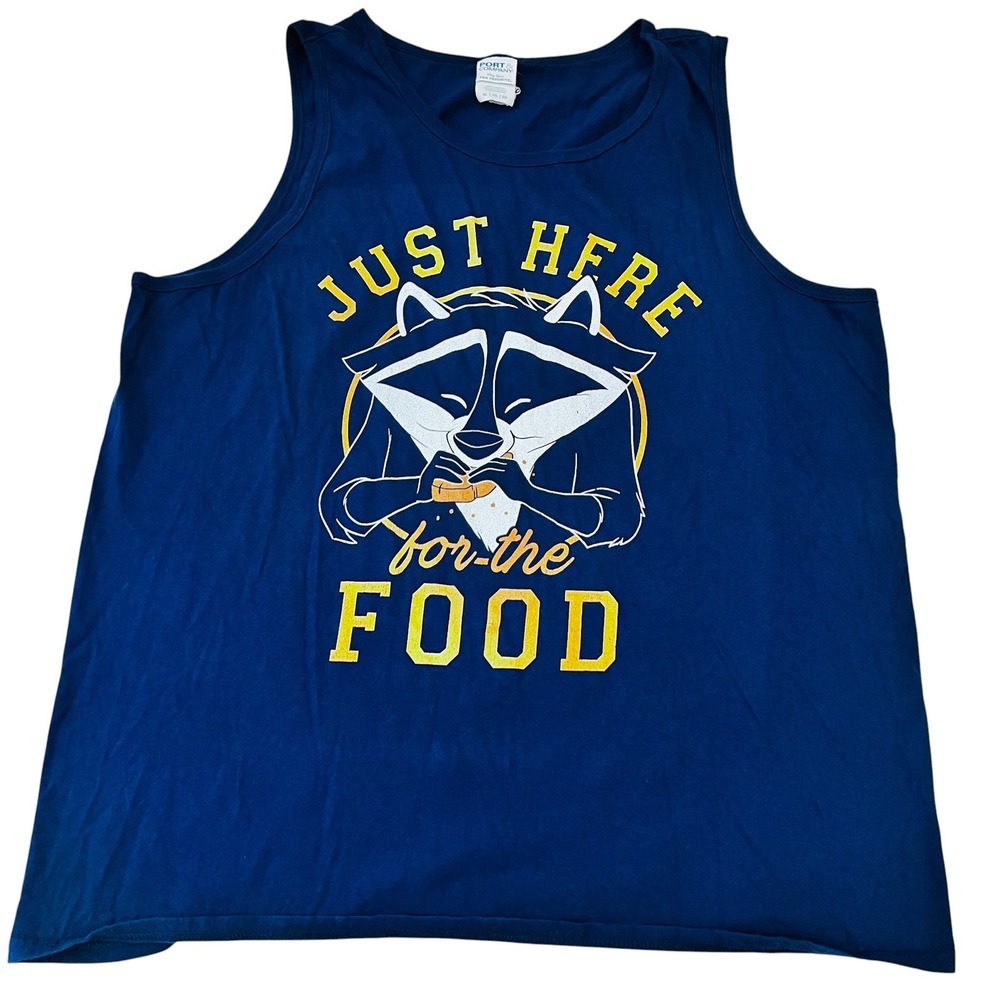 Pocahontas Meeko Tank Top XL Just Here for Food Graphic Tee